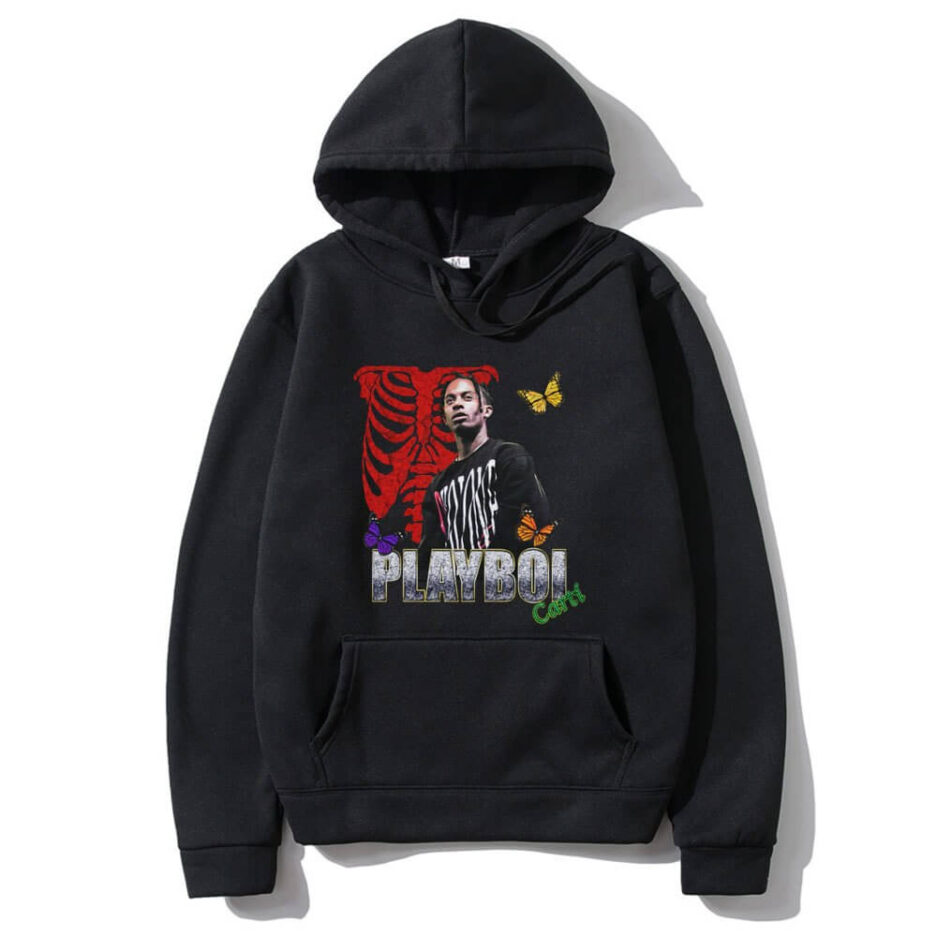 Playboi Carti Die Lit Tour Ribcage Butterfly Hoodie